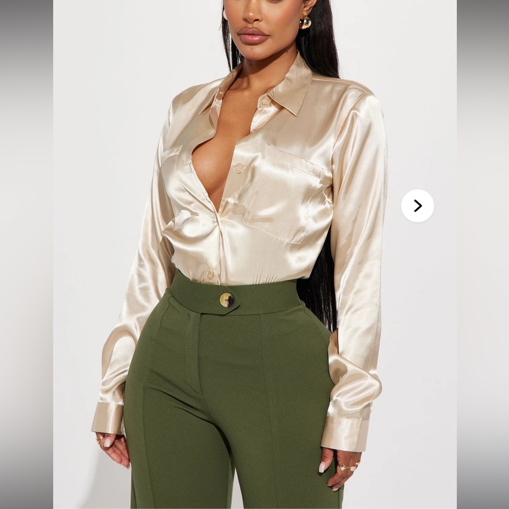 Champagne Satin Blouse